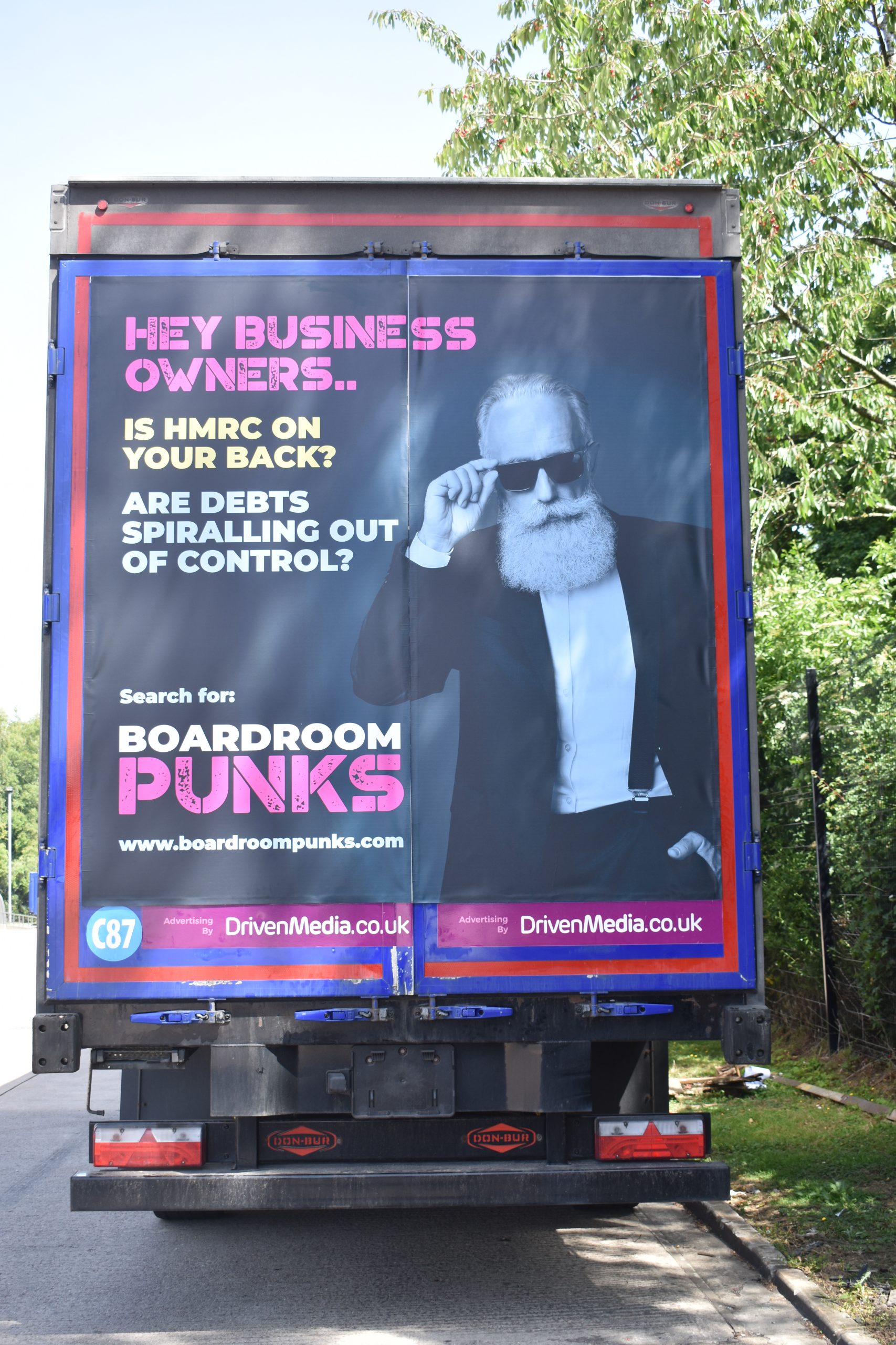 Boardroom Punks Truck Advertising Boardroom Punks Motorway Advertising